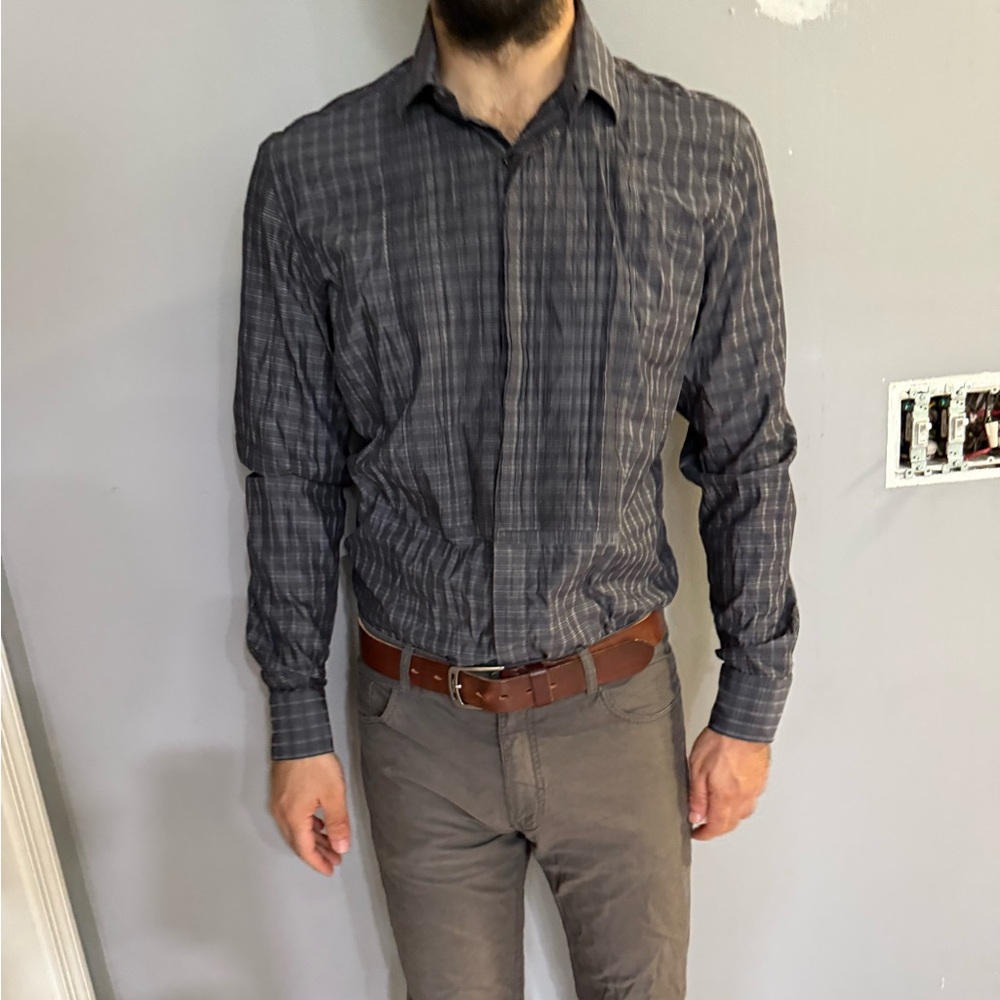 Gray Plaid Button-Up Lavin Shirt